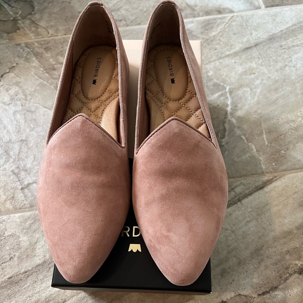 Birdies The Heron Natural Pink Suede New With Box